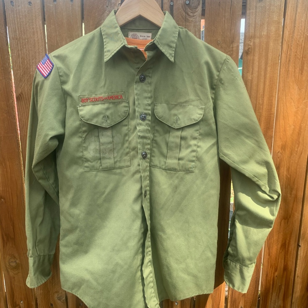 Official Boy Scouts green Button Up